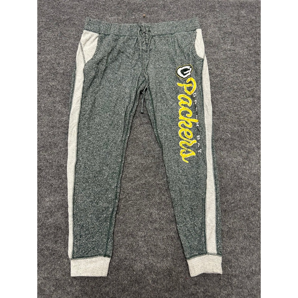 NFL Team Apparel Joggers Womens XL Green Bay Packers Green Lace Up Lounge